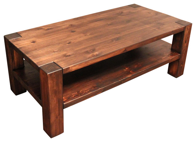 Oiled Pine Wood Coffee Table Wenge