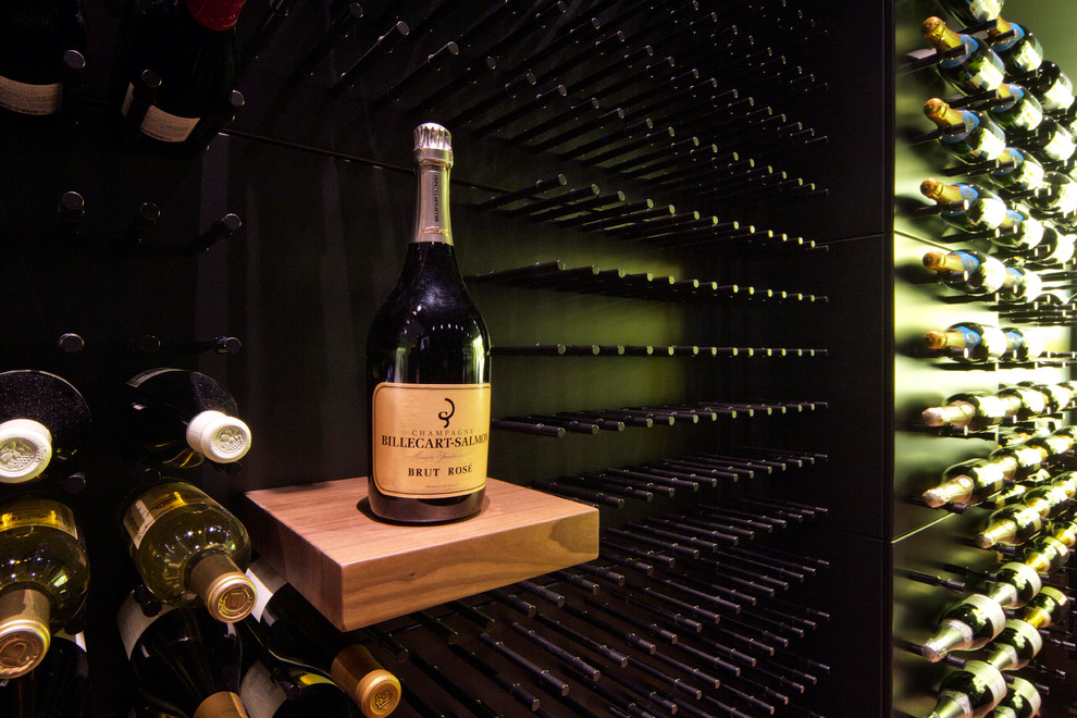 This is an example of a modern wine cellar in New York.