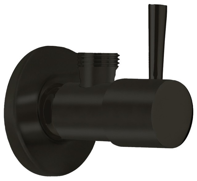 Matte Black Angle Valve With Single Handle Transitional Bathroom Sink And Faucet Parts by
