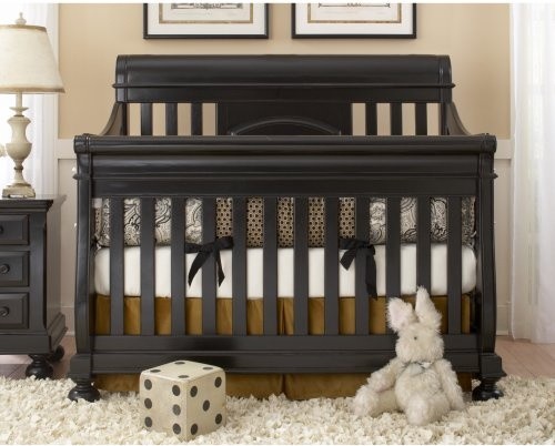 Creations Baby Summer Evening 4 in 1 Convertible Sleigh Crib - Antique Black