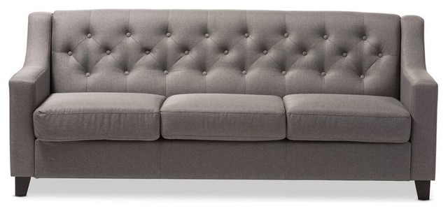 Featured image of post Grey Couch Tufted / Modern button tufted design on both cushions and ottoman.