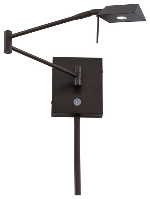 1-Light LED Swing Arm Wall Lamp, Copper Bronze Patina
