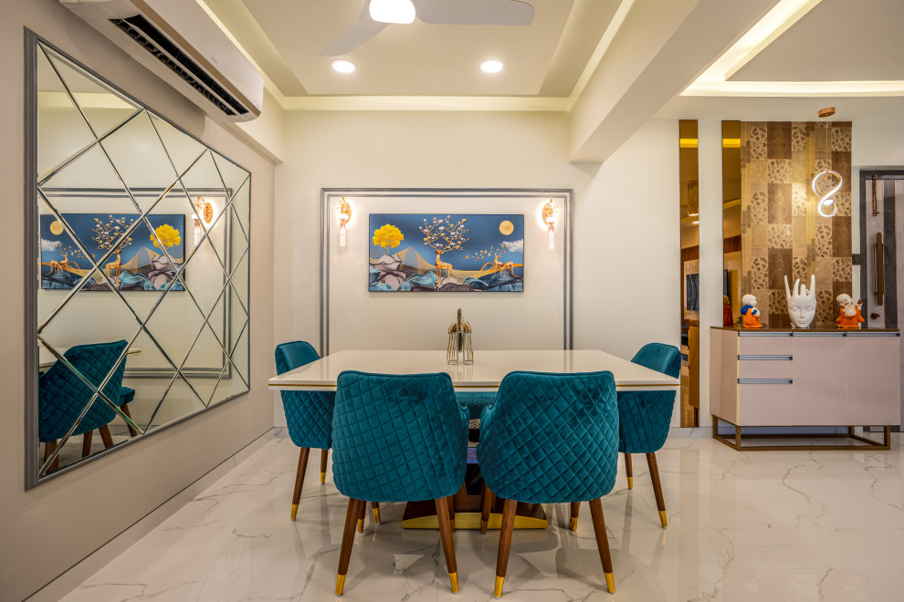 Inspiration for a contemporary dining room in Bengaluru.