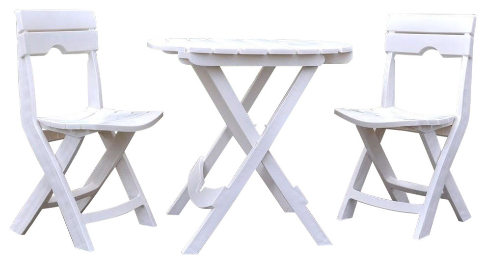3 Piece Folding Outdoor Patio Furniture Bistro Set In White Outdoor Patio Furniture Bistro Set