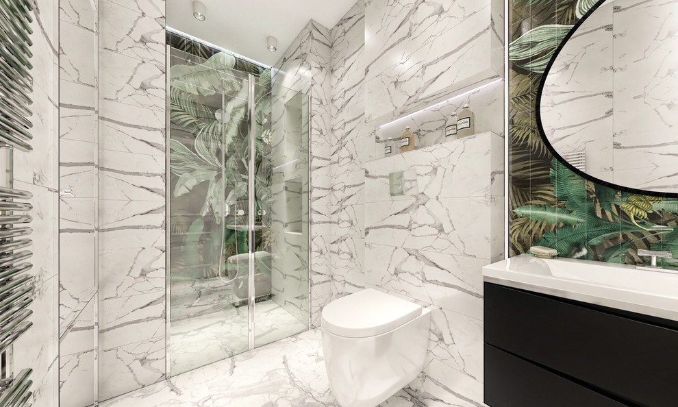 Проект гостиной в доме в неоклассике