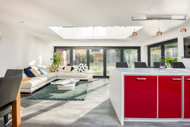 Modern Open Plan Living nyklassisk-dagligstue