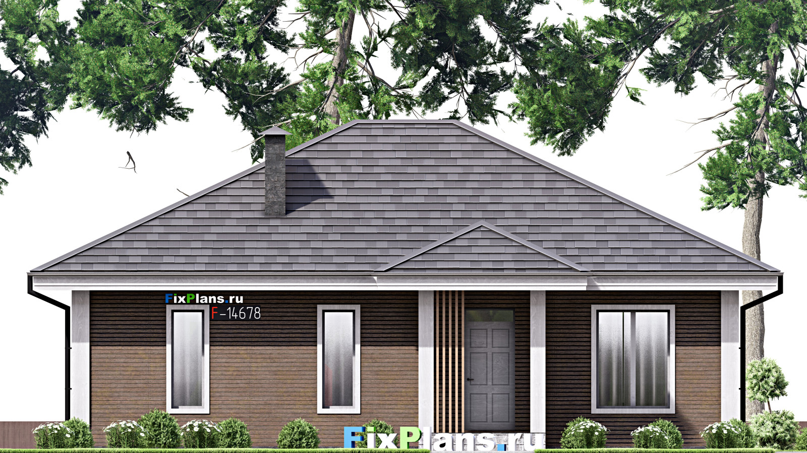 Проект одноэтажного дома 13х13м S118м2 F-14678