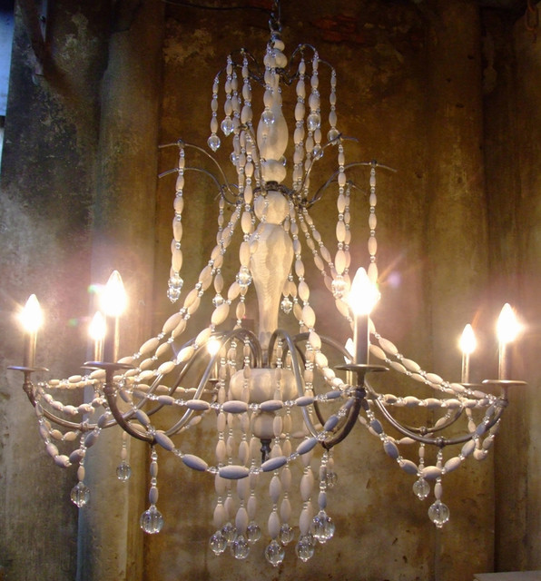 Rain Chandelier, Vintage Gray - Eclectic - Chandeliers - by Noir Furniture