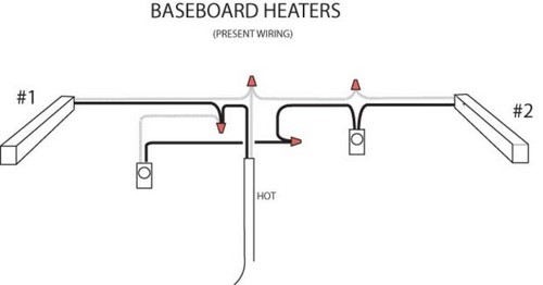 How do you wire an electric baseboard heater?