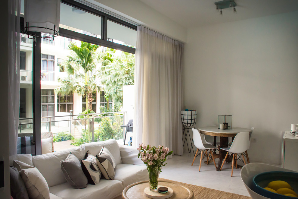 Inspiration for a Scandinavian living room in Singapore.