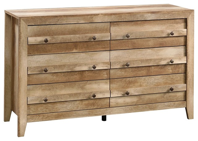 Craftsman Dresser Wood 6 Drawer Oak Finish Rustic Dressers