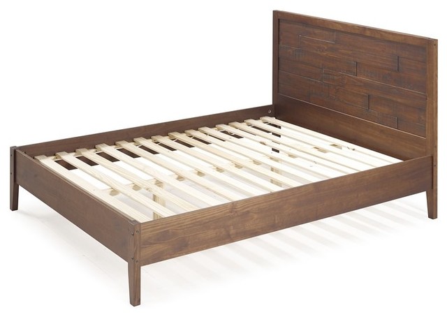 Plank Distressed Solid Wood Queen Bed Mahogany Box 1 Transitional Platform Beds By Shop Chimney