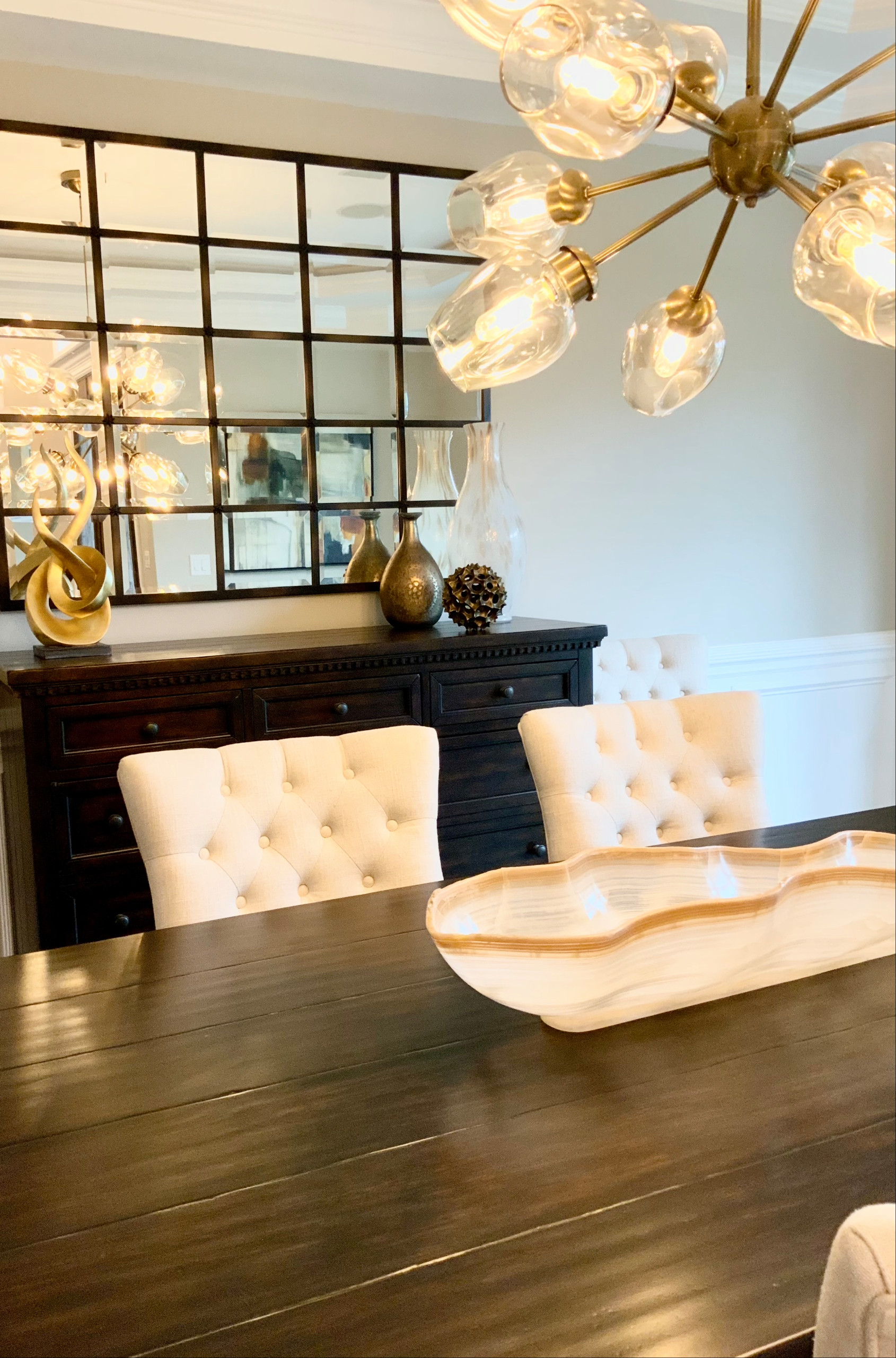 Transitional Home with Antique Brass Accents