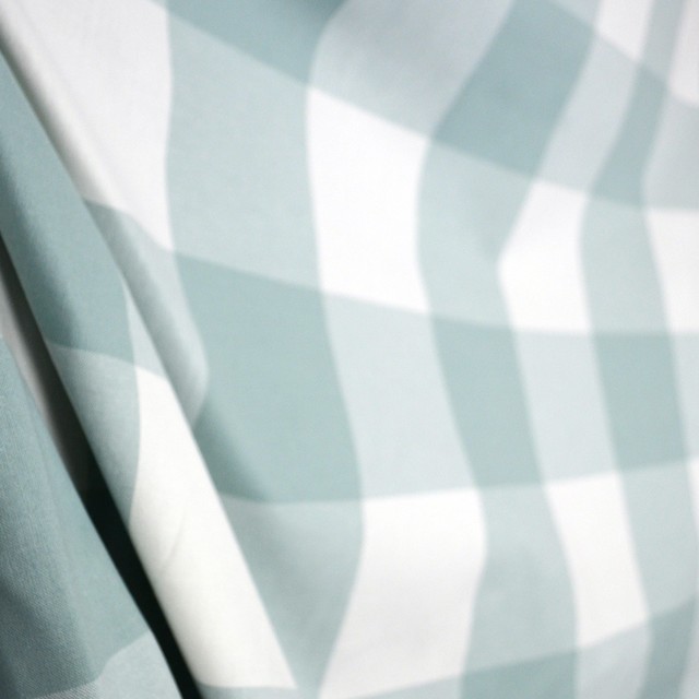 Buffalo Check Seabreeze Mint Green Blue Kaufman Cotton Fabric, Sample