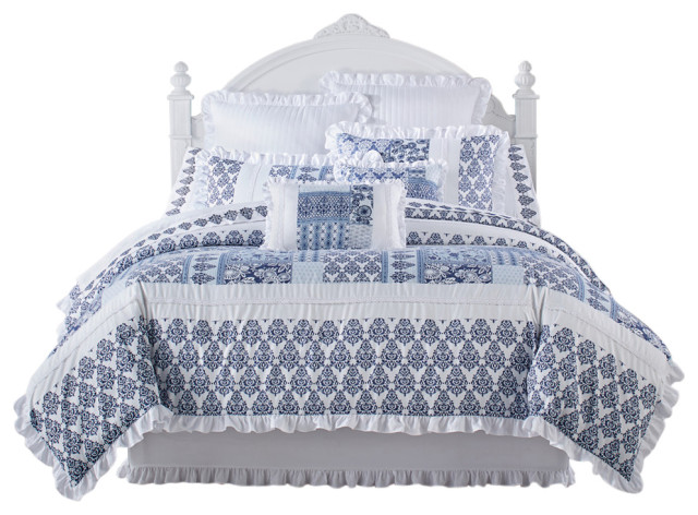 Royal Court Tessa Farmhouse Patchwork West Coast King 4 Piece - Farmhouse Cal King Bedding Set Royal Court Tessa Farmhouse Patchwork West Coast King 4 Piece - Farmhouse Cal King Bedding Set