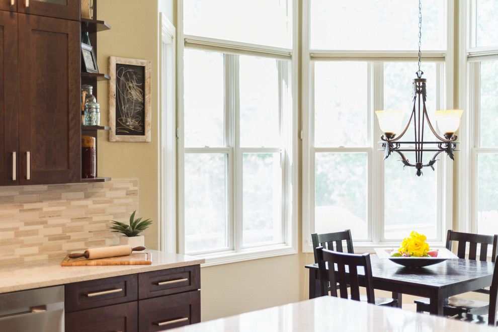 Transitional home design photo in Denver