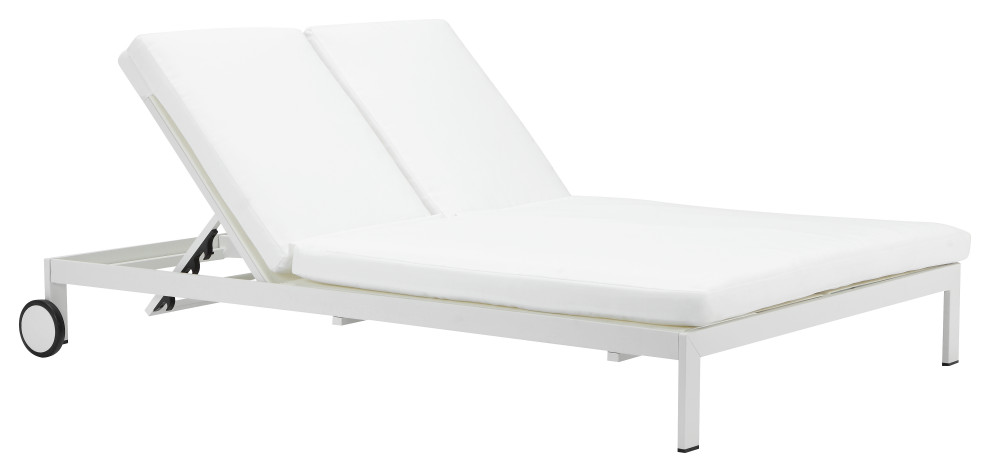 Sally Daybed With Cushion, White Frame White Cushion - Contemporary -  Outdoor Chaise Lounges - by Pangea Home | Houzz