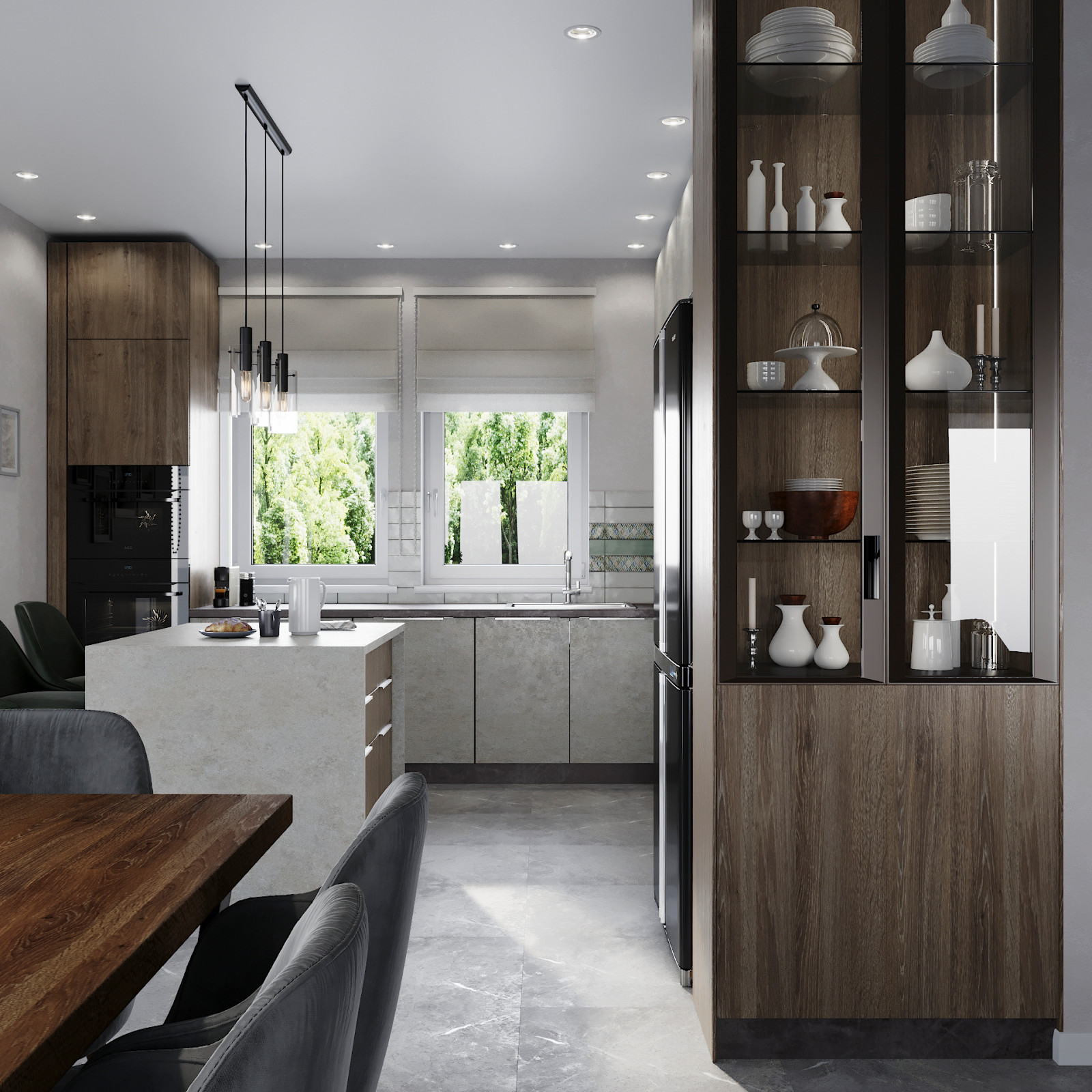 Кухня-гостиная в загородном доме в п. Волочаевка