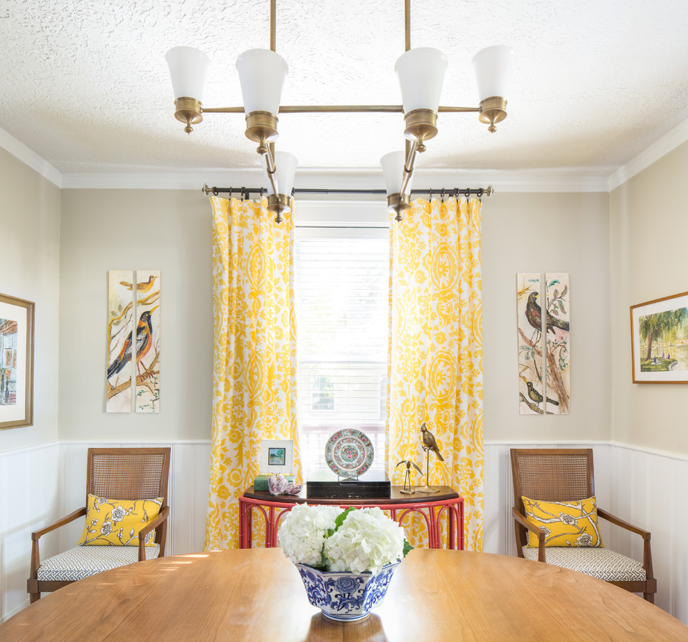 Mid-sized transitional enclosed dining room photo in Chicago with beige walls and no fireplace