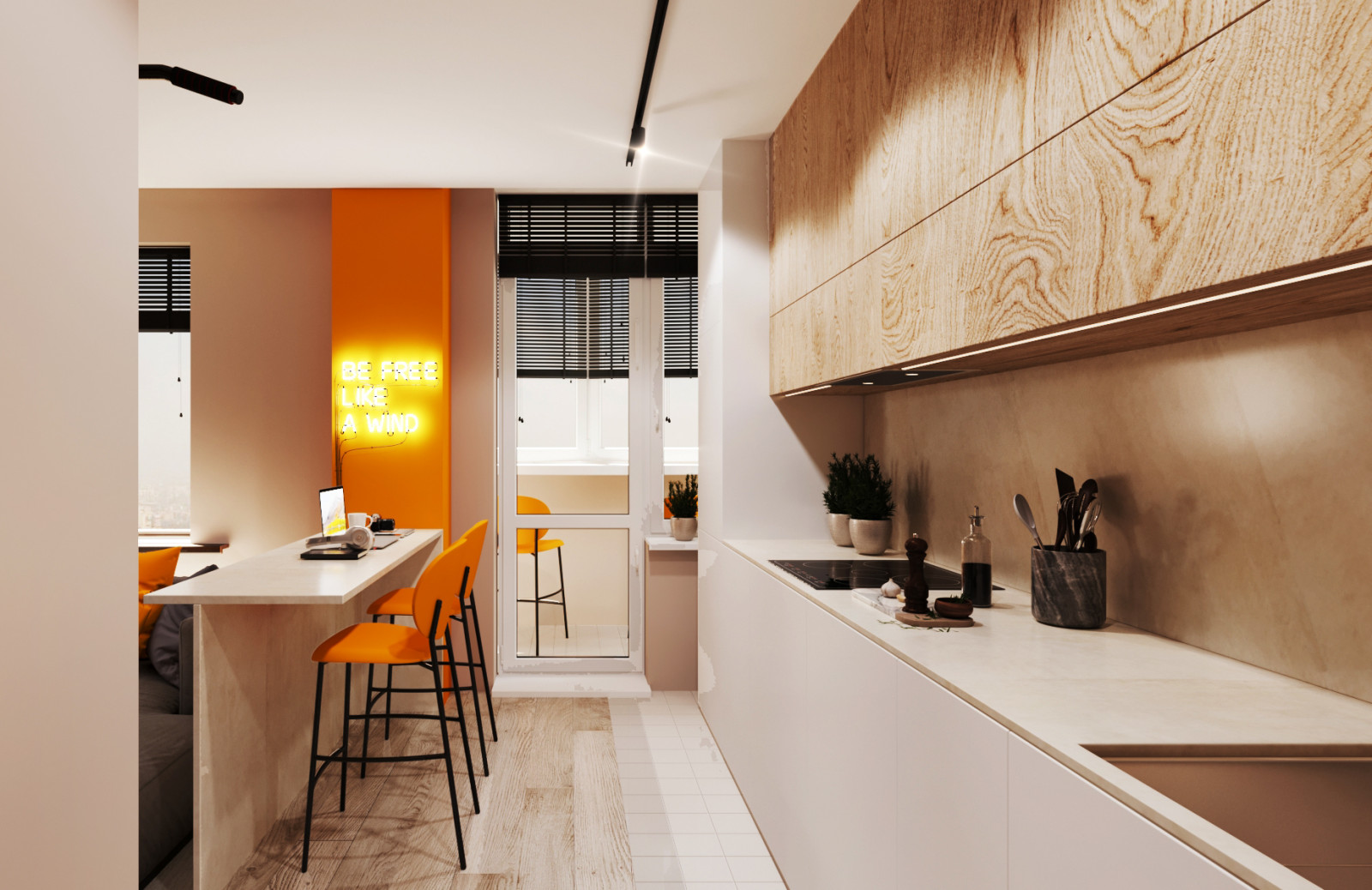 Апельсиновый фреш. Кухня-Гостиная.