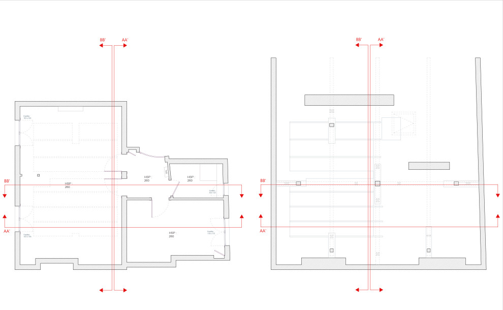 Etat existant - Plans d'indices de coupes