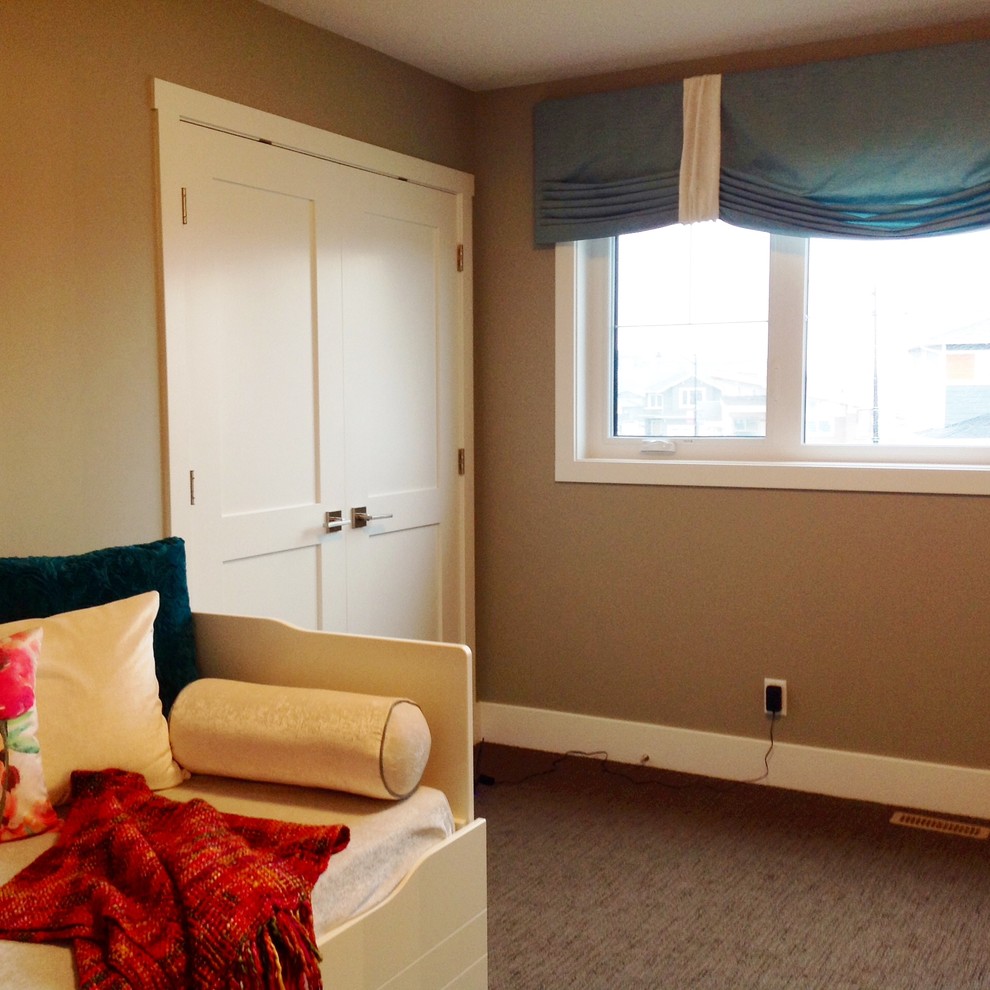 Transitional bedroom photo in Calgary