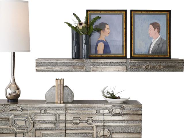 Abstract Block Floating Shelf - Transitional - Display And Wall Shelves ...