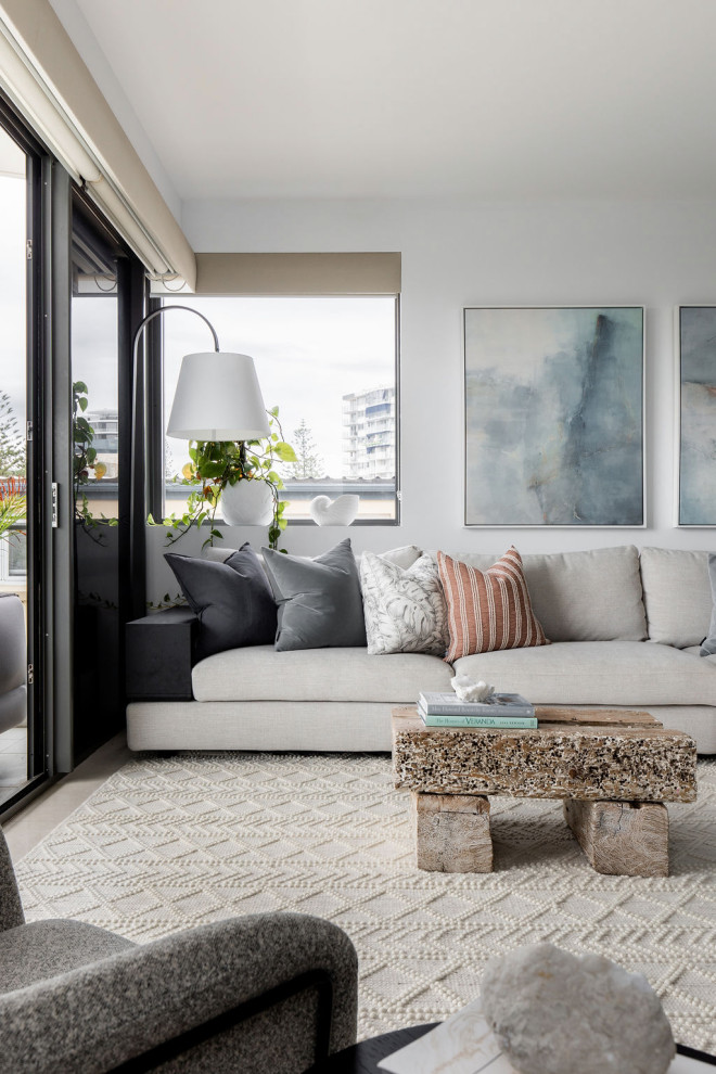 Living room - contemporary living room idea in Gold Coast - Tweed