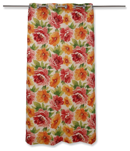 Pillow Perfect Outdoor Indoor Primro Orange 94 Inch Drapery Panel