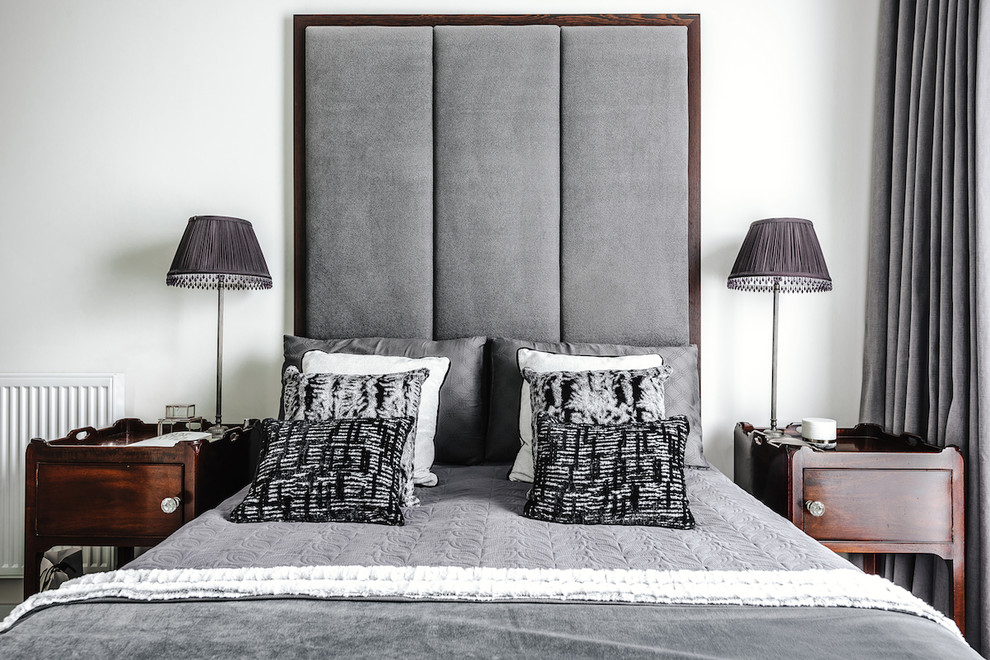 Inspiration for a medium sized contemporary master bedroom in Cambridgeshire.