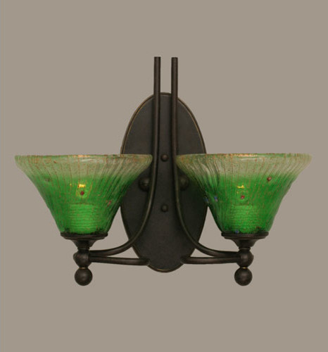 Capri Two-Light Wall Sconce - Dark Granite Finish with 7 Inch Kiwi Green Crystal