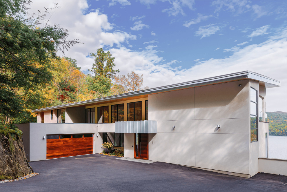 Modern Sherman Lake view Midcentury Exterior New York by HSL