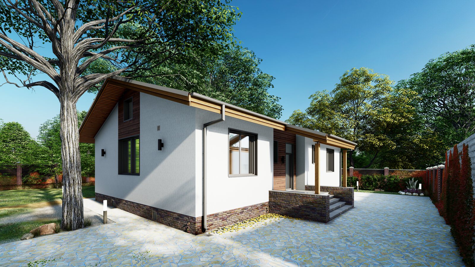 Индивидуальный одноэтажный жилой дом