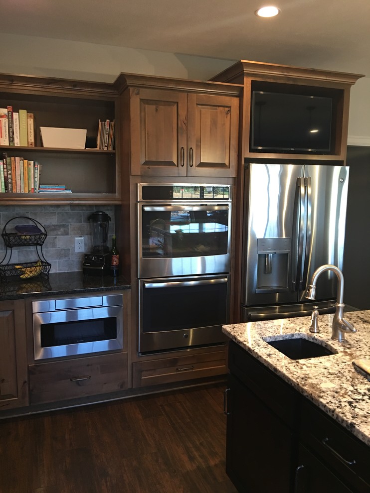 Example of a mountain style kitchen design in Cleveland