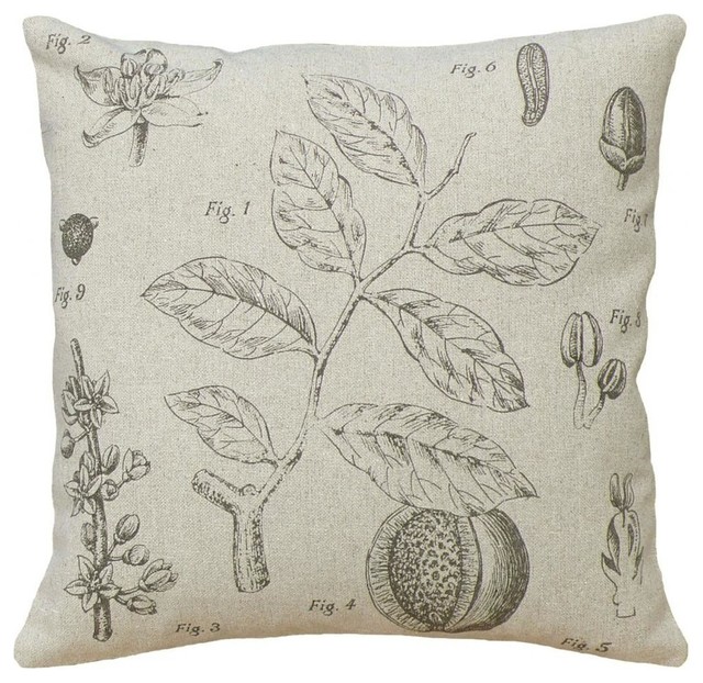 Smoky Gray Tree 123 Creations All Natural Linen Pillow 
