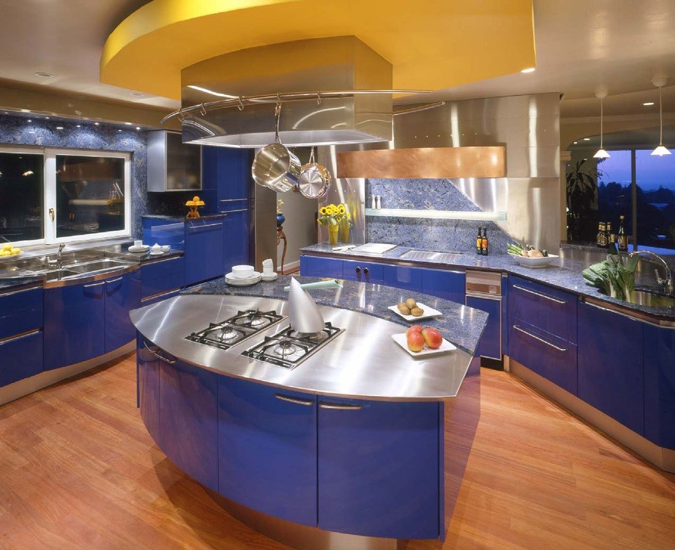 Inspiration for a large contemporary u-shaped separate kitchen in Edinburgh with granite benchtops.