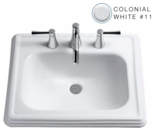 Toto LT531.4 Promenade 22-1/2" Drop In Bathroom Sink with 3 Faucet Holes Drille