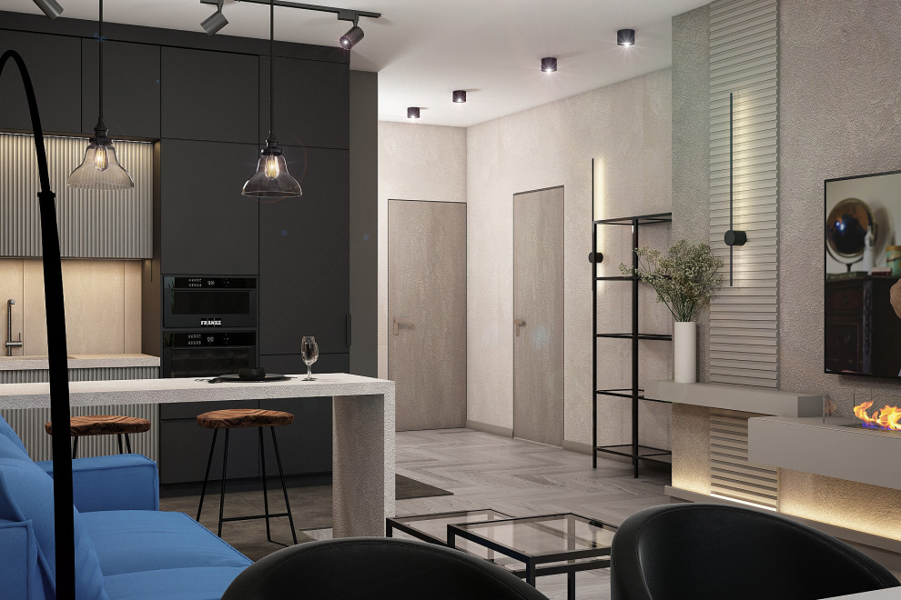Кухня - гостиная с акцентами