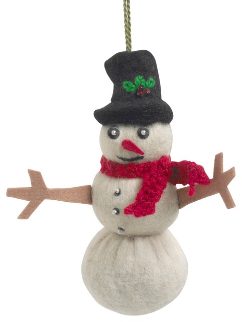 arcadia home hand felted wool snowman ornament set of 2 arcadia home hand felted wool snowman ornament set of 2