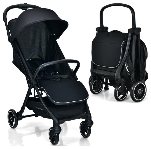 Gymax Portable Baby Stroller OneHand Fold Pushchair W/ Aluminum Frame by Dot & Bo Houzz