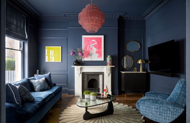 Victorian Renovation trendy-dagligstue