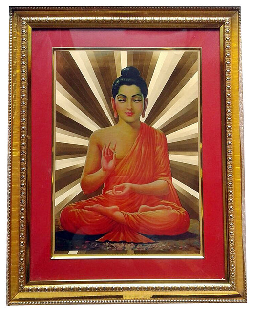 24 Carat Gold Plated Gautam Buddha Wall Picture Frame