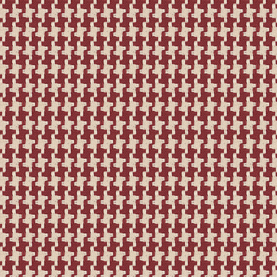 Red Handwoven Houndstooth Fabric