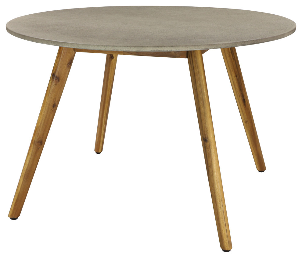 Modern Gray Wood Outdoor Dining Table 77407 Midcentury Outdoor