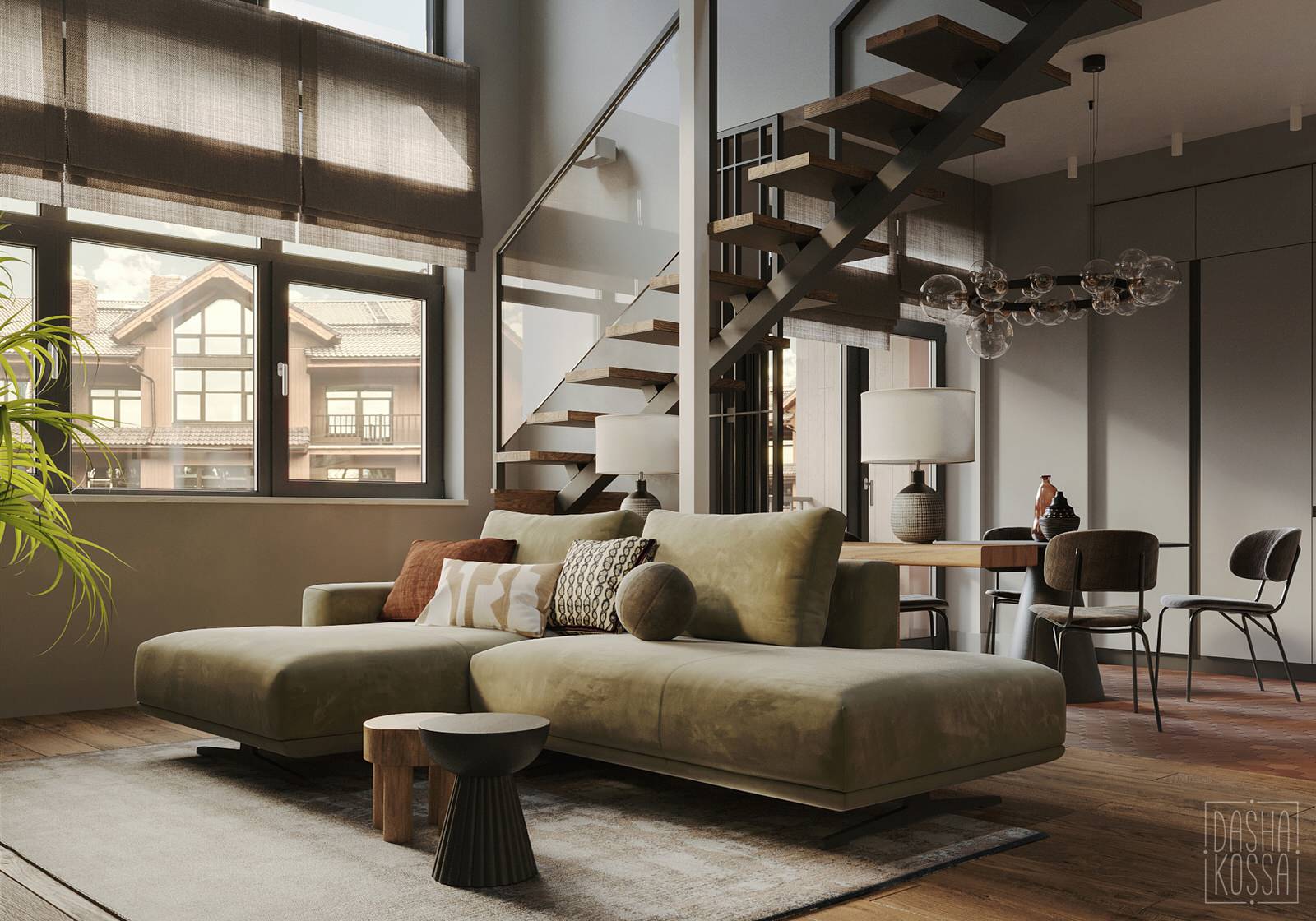 Двухуровневая квартира для загородной жизни в комфортных условиях