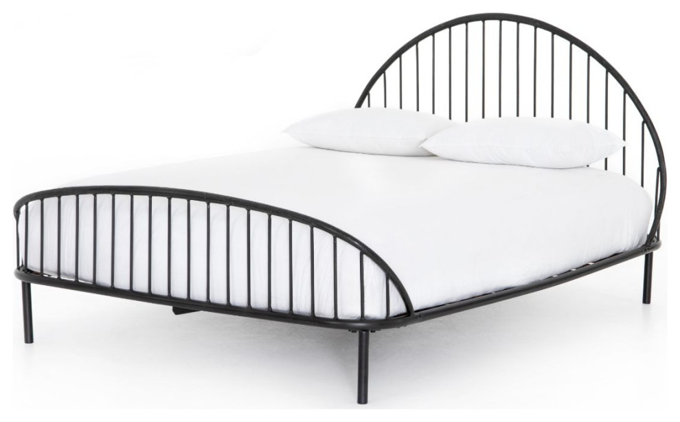 Waverly King Iron Platform Bed Industrial Platform Beds by Zin