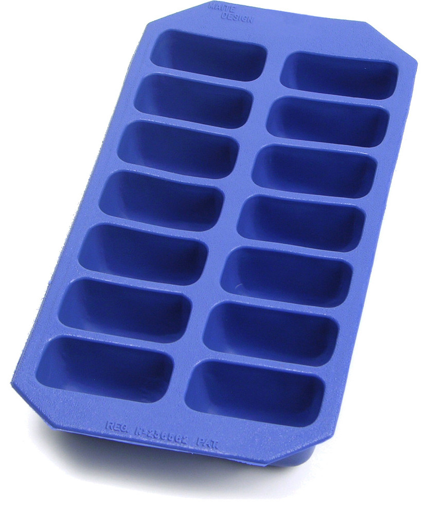 Lekue Gourmet Blue Rubber Rectangle Ice Cube Tray Contemporary Ice