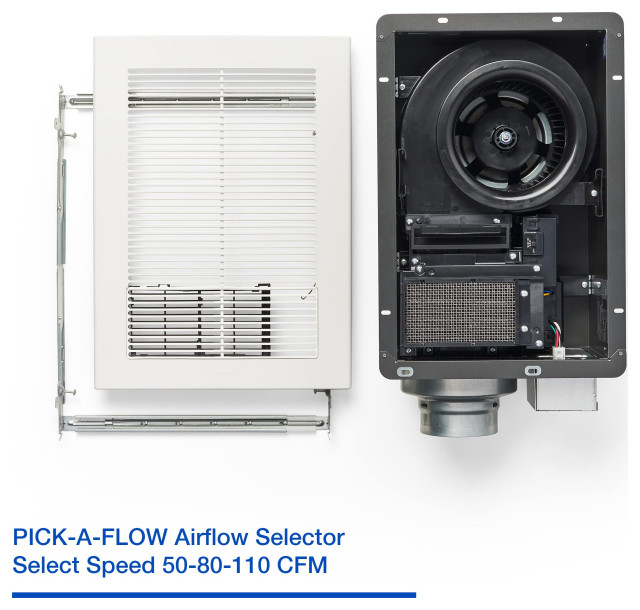 WhisperWarm DC Bathroom Fan With Heater, Simplified Ventilation ...