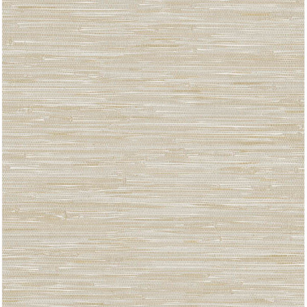 Beige Grey Faux Grasscloth Wallpaper - Tropical - Wallpaper - by