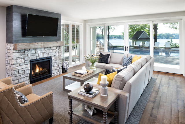 Lakeside Retreat transitional-living-room